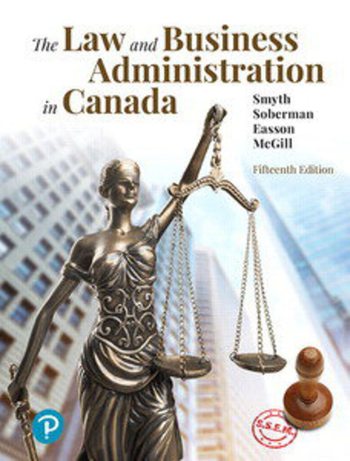 *PRE-ORDER, APPROX 4-6 BUSINESS DAYS* Law and Business Administration in Canada 15th edition Plus Mylab Business Law with Pearson EText by J. E. Smyth 9780135353721 *78e