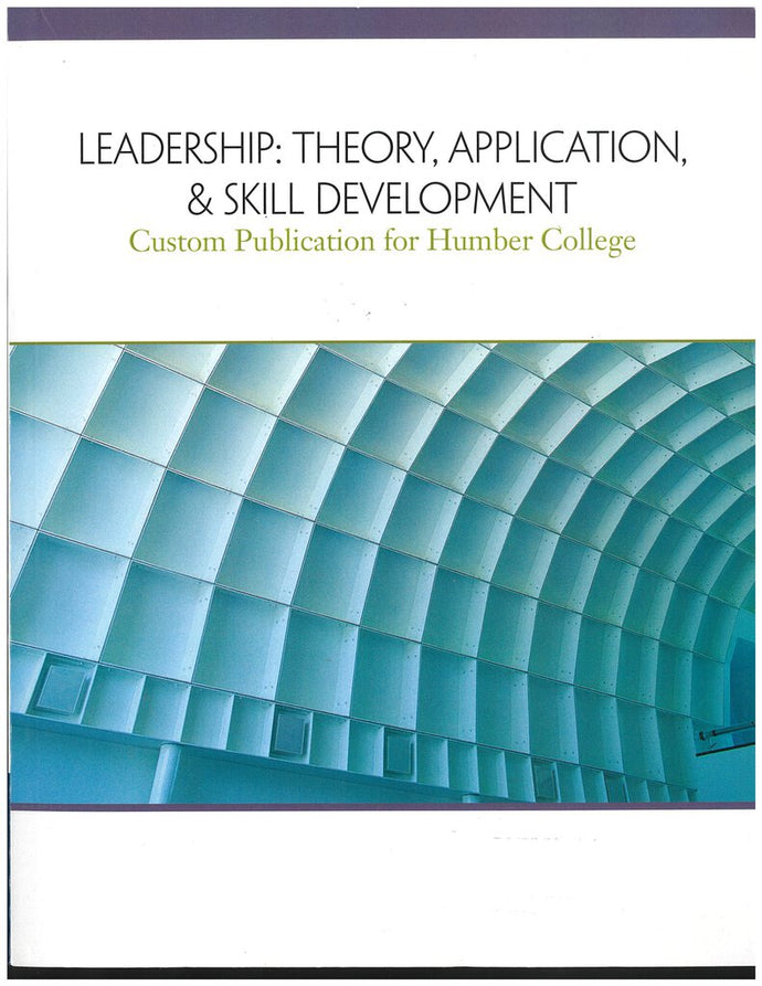 *PRE-ORDER, APPROX 10-14 BUSINESS DAYS* Leadership Theory Application Custom Humber by Robert Lussier and Christopher Achua 9780176668983 *78b