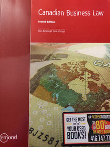 Canadian Business Law 2nd Edition by The Business Law Group 9781552394236 (USED:VERYGOOD) *D21