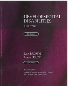 Developmental Disabilities in Ontario 4th edition by Ivan Brown 9781777163709 *FINAL SALE ITEM* *66b [ZZ]