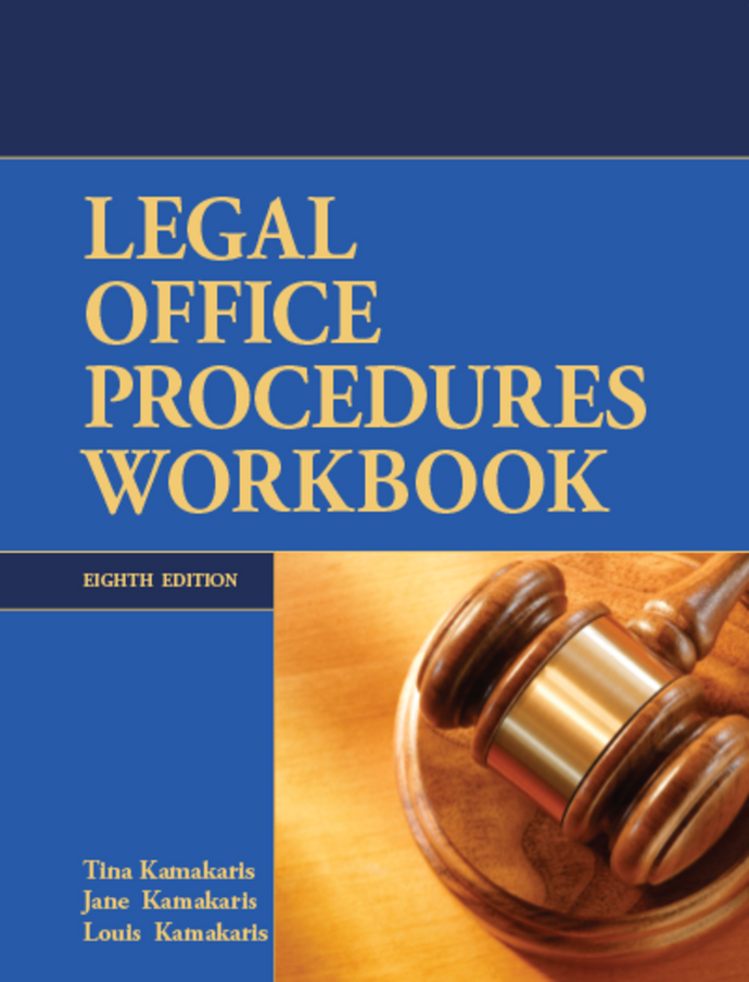 *PRE-ORDER 3-5 DAYS BUSINESS DAYS* Legal Office Procedures Workbook 8th Edition by Tina Kamakaris 9781774623510 *top3