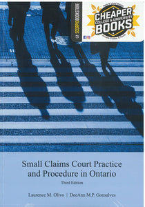 Small Claims Court Practice and Procedure in Ontario 3rd edition by Olivo 9781553223979 *96d [ZZ] *FINAL SALE*