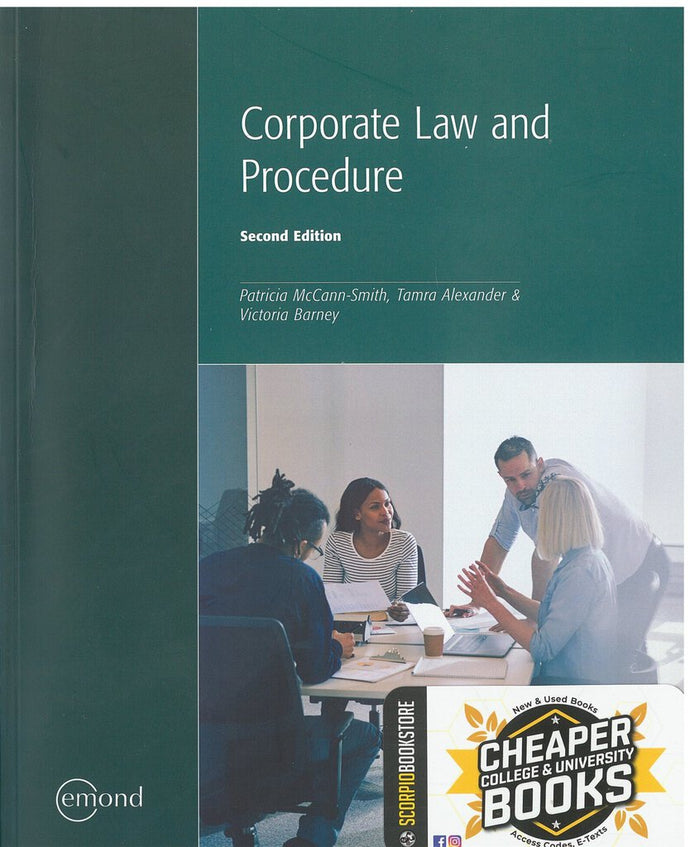 Corporate Law and Procedure 2nd Edition by Patricia Mc-Cann Smith 9781772557695 *131h *SAN