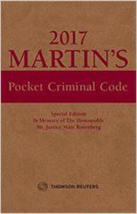 Martins Pocket Criminal Code 2017 9780888049384 *D8