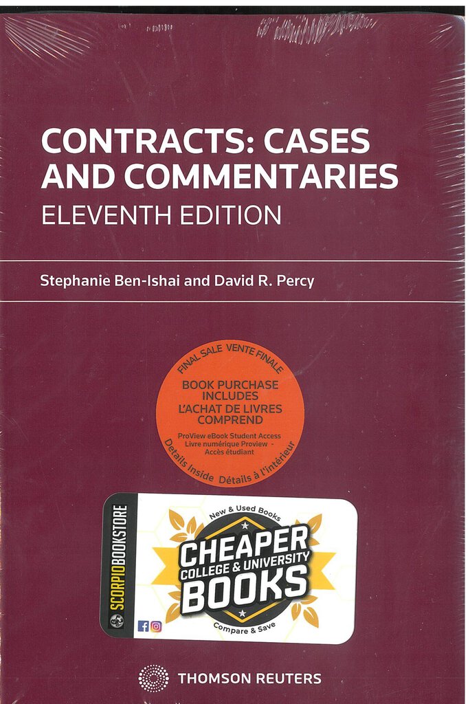 Contracts Cases and Commentaries 11th Edition Student Edition + Proview by Stephanie Ben-Ishai 9781668715130 *FINAL SALE* *86g [ZZ]