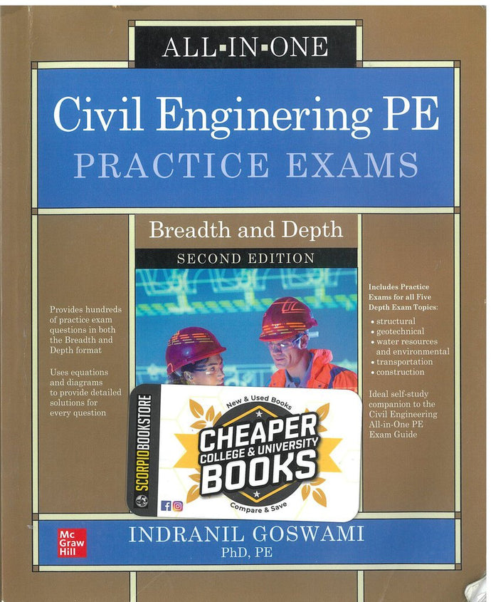 Civil Engineering PE Practice Exams 2nd Edition by Indranil Goswami 9781260466928 (USED:VERYGOOD) *AVAILABLE FOR NEXT DAY PICK UP* *TBC15 [ZZ]