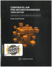 Load image into Gallery viewer, Corporate Law for Ontario Businesses with Workbook 3rd edition by Karmali 9781668717738 *FINAL SALE* *88g [ZZ]
