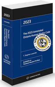 The 2023 Annotated Ontario Human Rights Code by Stephen Lavender 9781731990303 (USED:ACCEPTABLE; shows wear; stain around book) *AVAILABLE FOR NEXT DAY PICK UP* *Z324