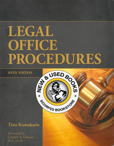 Legal Office Procedures 6th Edition by Tina Kamakaris 9781896512501 (USED:ACCEPTABLE; contains highlights) *AVAILABLE FOR NEXT DAY PICK UP* *Z103 [ZZ]