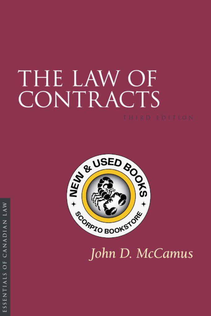 The Law of Contracts 3rd edition by John McCamus 9781552215531 *FINAL SALE* *87g [ZZ]