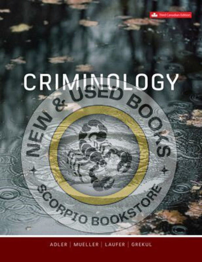 Criminology by Adler 3rd Canadian Edition 9781260311150 (USED:LIKENEW) *114b