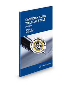 Canadian Guide to Legal Style 2nd Edition 9780779891603 (USED:VERYGOOD) *AVAILABLE FOR NEXT DAY PICK UP* *Z321 [ZZ]