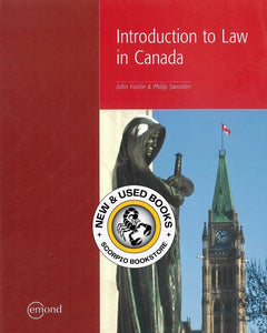 Introduction to Law in Canada 1st edition by John Fairlie 9781552393758 (USED:VERYGOOD) *D23