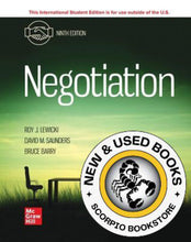 Load image into Gallery viewer, Negotiation 9th edition by Lewicki LOOSELEAF 9781265827885 *115d
