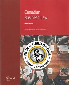 Canadian Business Law 3rd edition by Alexander 9781772552812 (USED:GOOD; pencil writings + markings) *142d