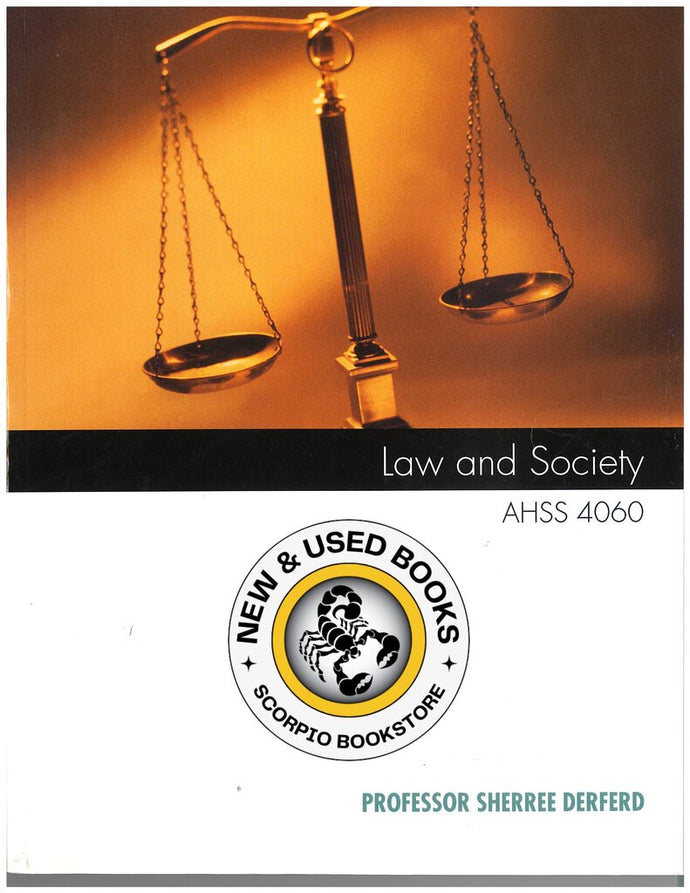 Law in Society Custom AHSS4060 by Professor Sherree Derferd 9780176771874 (USED:VERYGOOD) *9b [ZZ]