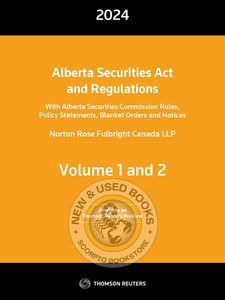 *PRE-ORDER, NYP AUGUST 18TH 2024* Alberta Securities Act and Regulations 2024 by Norton Rose