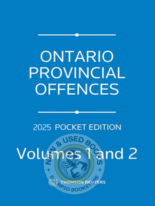 Ontario Provincial Offences 2025 Pocket Edition Volumes 1 & 2 9781038200655 *88d [ZZ]