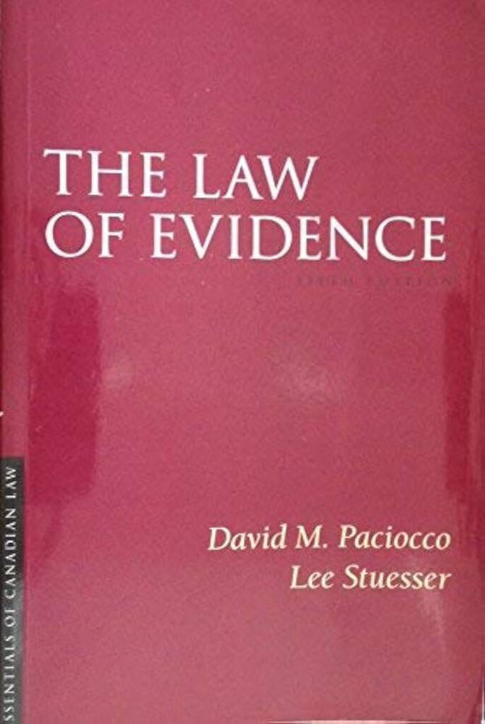 The Law of Evidence 5th Edition by David M. Paciocco 9781552211540 (USED:ACCEPTABLE; shpws wear, contains highlights) *AVAILABLE FOR NEXT DAY PICK UP* *Z275 [ZZ]