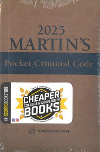 2025 Martin's POCKET Criminal Code +Proview by Edward Greenspan 9781038200525 *86c