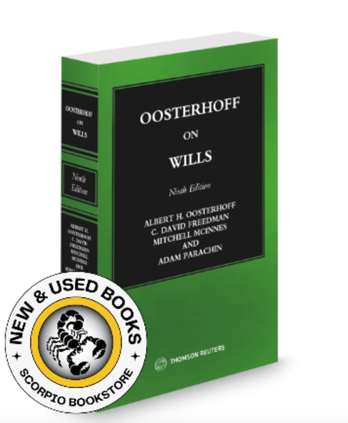 *PRE-ORDER, APPROX 4-6 BUSINESS DAYS* Oosterhoff on Wills 9th Edition by Albert Oosterhoff 9780779898794