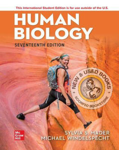 Human Biology 17th edition by Sylvia S. Mader LOOSELEAF 9781264407606 *127g