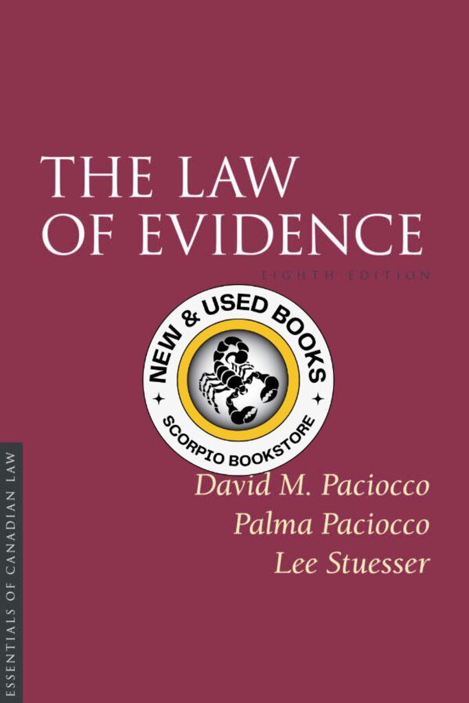 The Law of Evidence 8th edition by David Paciocco 9781552215418 *FINAL SALE* *86f [ZZ]