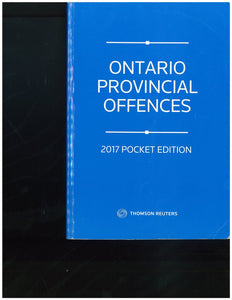 9780779871209 Ontario Provincial Offences 2017 (USED:GOOD) *AVAILABLE FOR NEXT DAY PICK UP* *Z94
