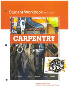 Carpentry Student WORKBOOK 4th Canadian edition by Floyd Vogt 9780176885014 *31a [ZZ]